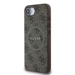 Husa Guess PU Leather 4G Colored Ring MagSafe pentru iPhone 16e, Maro Husa Guess PU Leather 4G Colored Ring MagSafe pentru iPhone 16e, Maro