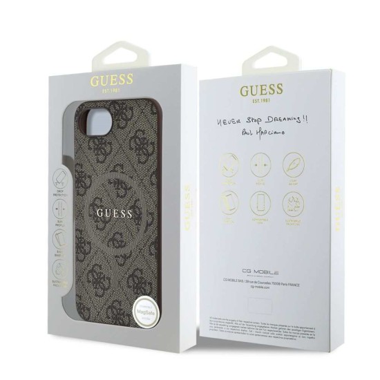Husa Guess PU Leather 4G Colored Ring MagSafe pentru iPhone 16e, Maro Husa Guess PU Leather 4G Colored Ring MagSafe pentru iPhone 16e, Maro (Bakr, GUHMPSE4G4GFRW) by www.silkase.ro