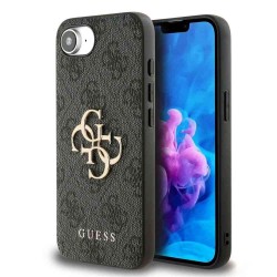 Husa Guess PU 4G Metal Logo pentru iPhone 16e/17e, Gri