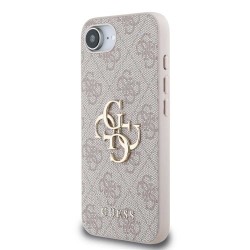 Husa Guess PU 4G Metal Logo pentru iPhone 16e, Roz