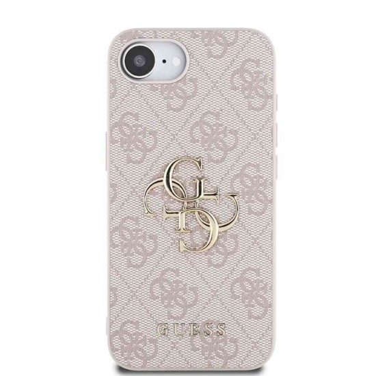 Husa Guess PU 4G Metal Logo pentru iPhone 16e, Roz (Bakr, GUHCPSE44GMGPI) by www.silkase.ro