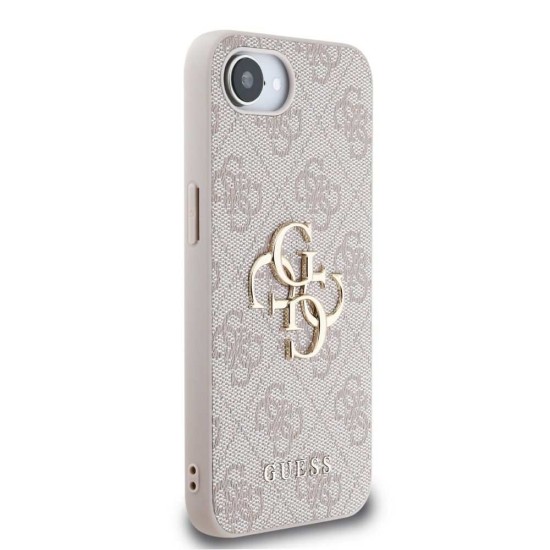 Husa Guess PU 4G Metal Logo pentru iPhone 16e, Roz (Bakr, GUHCPSE44GMGPI) by www.silkase.ro