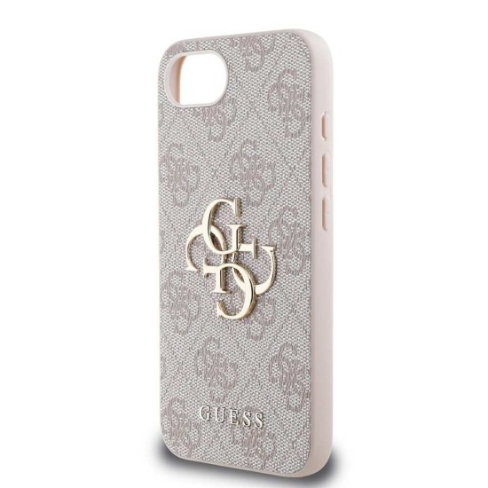 Husa Guess PU 4G Metal Logo pentru iPhone 16e, Roz (Bakr, GUHCPSE44GMGPI) by www.silkase.ro