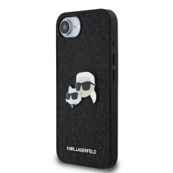 Husa Karl Lagerfeld Fixed Glitter Metal K&CH pentru iPhone 16e, Neagra Husa Karl Lagerfeld Fixed Glitter Metal K&CH pentru iPhone 16e, Neagra