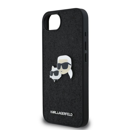 Husa Karl Lagerfeld Fixed Glitter Metal K&CH pentru iPhone 16e, Neagra (Bakr, KLHCPSE4PFGKCPK) by www.silkase.ro