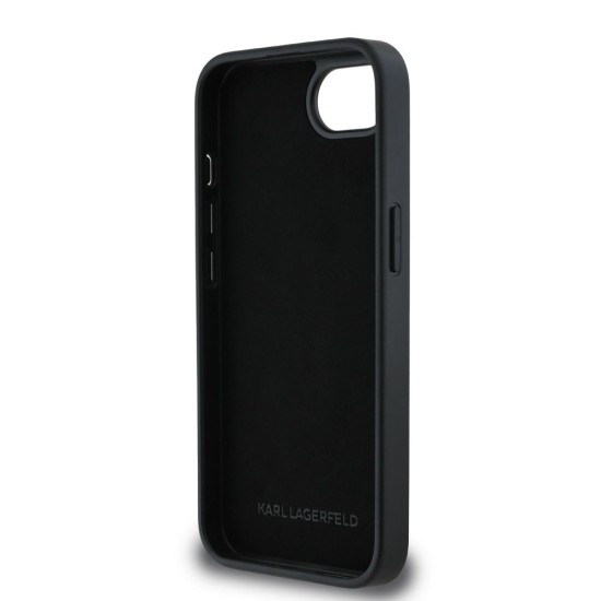 Husa Karl Lagerfeld Fixed Glitter Metal K&CH pentru iPhone 16e, Neagra (Bakr, KLHCPSE4PFGKCPK) by www.silkase.ro
