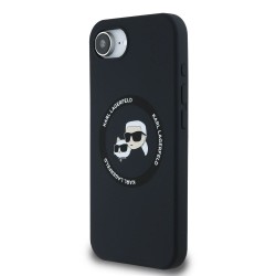 Husa Karl Lagerfeld Liquid Silicone K&CH Heads MagSafe pentru iPhone 16e, Neagra Husa Karl Lagerfeld Liquid Silicone K&CH Heads MagSafe pentru iPhone 16e, Neagra
