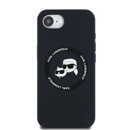 Husa Karl Lagerfeld Liquid Silicone K&CH Heads MagSafe pentru iPhone 16e, Neagra Husa Karl Lagerfeld Liquid Silicone K&CH Heads MagSafe pentru iPhone 16e, Neagra (Bakr, KLHMPSE4SKCHTCK) by www.silkase.ro