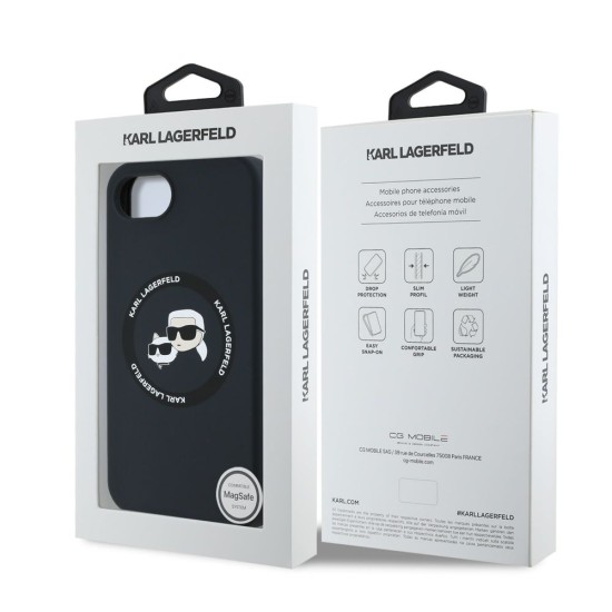 Husa Karl Lagerfeld Liquid Silicone K&CH Heads MagSafe pentru iPhone 16e, Neagra Husa Karl Lagerfeld Liquid Silicone K&CH Heads MagSafe pentru iPhone 16e, Neagra (Bakr, KLHMPSE4SKCHTCK) by www.silkase.ro
