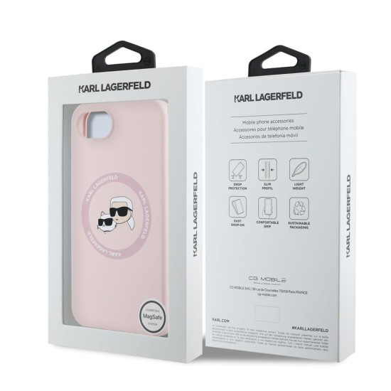 Husa Karl Lagerfeld Liquid Silicone K&CH Heads MagSafe pentru iPhone 16e, Roz Husa Karl Lagerfeld Liquid Silicone K&CH Heads MagSafe pentru iPhone 16e, Roz (Bakr, KLHMPSE4SKCHTCP) by www.silkase.ro