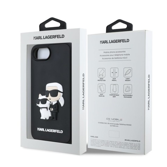 Husa Karl Lagerfeld 3D Rubber Karl and Choupette pentru iPhone 16e, Neagra Husa Karl Lagerfeld 3D Rubber Karl and Choupette pentru iPhone 16e, Neagra (Bakr, KLHCPSE43DRKCNK) by www.silkase.ro