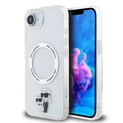 Husa Karl Lagerfeld IML Karl and Choupette MagSafe pentru iPhone 16e, Transparenta
