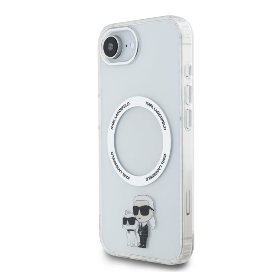 Husa Karl Lagerfeld IML Karl and Choupette MagSafe pentru iPhone 16e, Transparenta (Bakr, KLHMPSE4HNKCIT) by www.silkase.ro