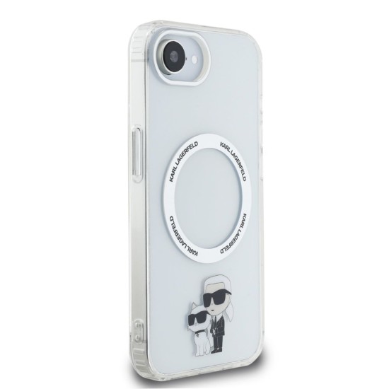 Husa Karl Lagerfeld IML Karl and Choupette MagSafe pentru iPhone 16e, Transparenta (Bakr, KLHMPSE4HNKCIT) by www.silkase.ro
