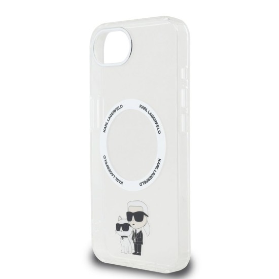 Husa Karl Lagerfeld IML Karl and Choupette MagSafe pentru iPhone 16e, Transparenta (Bakr, KLHMPSE4HNKCIT) by www.silkase.ro