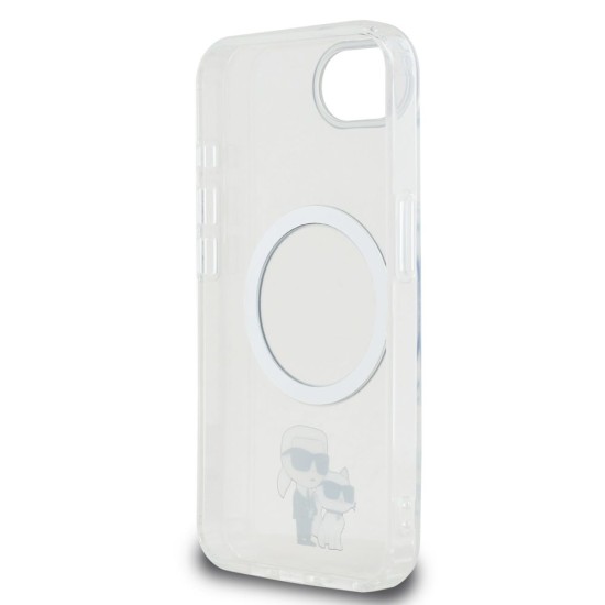 Husa Karl Lagerfeld IML Karl and Choupette MagSafe pentru iPhone 16e, Transparenta (Bakr, KLHMPSE4HNKCIT) by www.silkase.ro