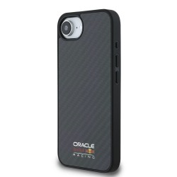 Husa Red Bull Carbon Shiny Logo MagSafe pentru iPhone 16e, Neagra