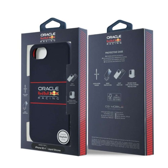 Husa Red Bull Silicone Horizontal Logo MagSafe pentru iPhone 16e, Bleumarin (Bakr, RBHMPSE424SIHSRV) by www.silkase.ro