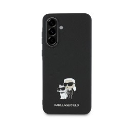 Husa Karl Lagerfeld PU Saffiano Metal Karl and Choupette pentru Samsung Galaxy A56, Neagra Husa Karl Lagerfeld PU Saffiano Metal Karl and Choupette pentru Samsung Galaxy A56, Neagra