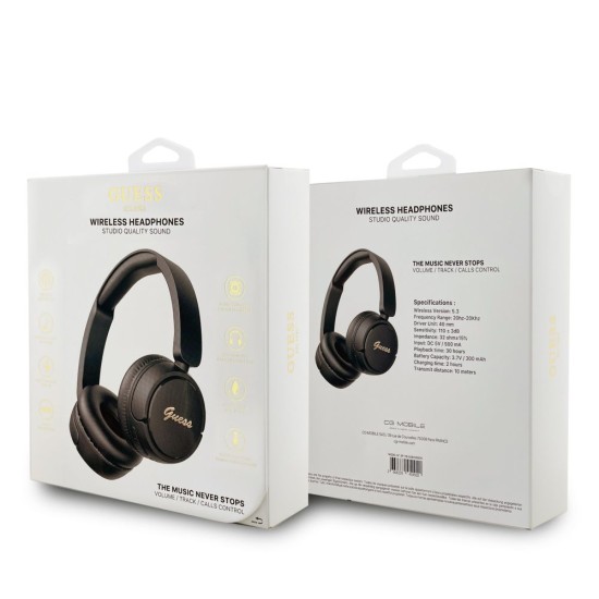 Căști Wireless Over-Ear Guess Script Metal Logo, Negre Căști Wireless Over-Ear Guess Script Metal Logo, Negre (Bakr, GUBHV6SCK) by www.silkase.ro