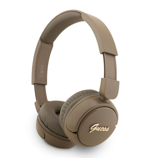 Căști Wireless Over-Ear Guess Script Metal Logo, Maro (Bakr, GUBHV6SCW) by www.silkase.ro