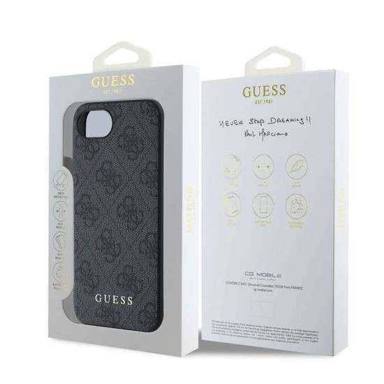 Husa Guess 4G Charm (Tone on Tone) pentru iPhone 16e, Gri (Bakr, GUHCPSE4GF4GCK) by www.silkase.ro