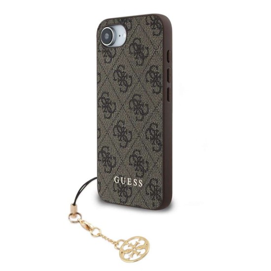 Husa Guess 4G Charm (Tone on Tone) pentru iPhone 16e, Maro (Bakr, GUHCPSE4GF4GCW) by www.silkase.ro