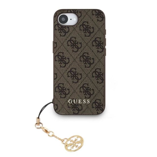 Husa Guess 4G Charm (Tone on Tone) pentru iPhone 16e, Maro (Bakr, GUHCPSE4GF4GCW) by www.silkase.ro