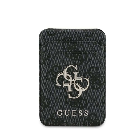 Portcard și Stand Guess 4G Metal Logo, MagSafe, Negru (Bakr, GUWMSHG4BLK) by www.silkase.ro