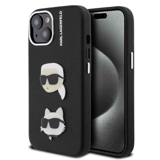 Husa Karl Lagerfeld Grained PU K&CH Heads pentru iPhone 15, Neagra Husa Karl Lagerfeld Grained PU K&CH Heads pentru iPhone 15, Neagra (Bakr, KLHCP15SPSFDHPK) by www.silkase.ro