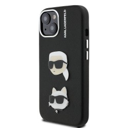 Husa Karl Lagerfeld Grained PU K&CH Heads pentru iPhone 15, Neagra Husa Karl Lagerfeld Grained PU K&CH Heads pentru iPhone 15, Neagra