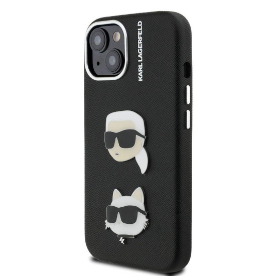 Husa Karl Lagerfeld Grained PU K&CH Heads pentru iPhone 15, Neagra Husa Karl Lagerfeld Grained PU K&CH Heads pentru iPhone 15, Neagra (Bakr, KLHCP15SPSFDHPK) by www.silkase.ro