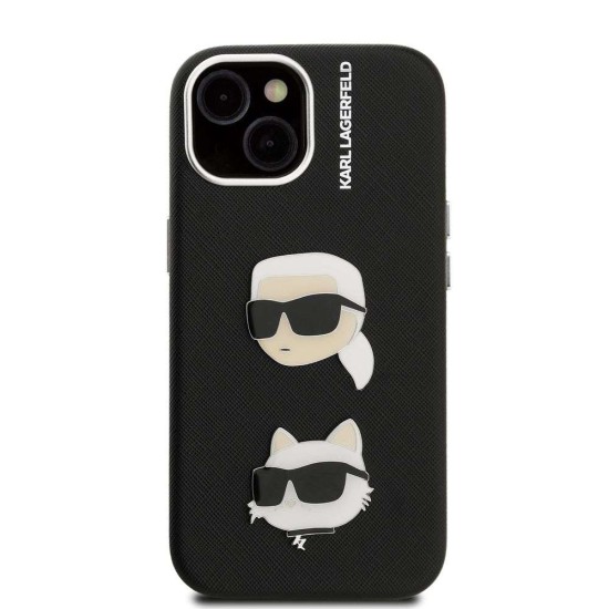Husa Karl Lagerfeld Grained PU K&CH Heads pentru iPhone 15, Neagra Husa Karl Lagerfeld Grained PU K&CH Heads pentru iPhone 15, Neagra (Bakr, KLHCP15SPSFDHPK) by www.silkase.ro