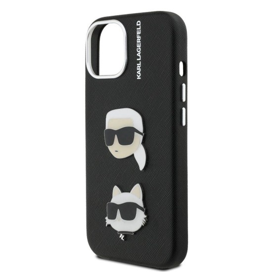 Husa Karl Lagerfeld Grained PU K&CH Heads pentru iPhone 15, Neagra Husa Karl Lagerfeld Grained PU K&CH Heads pentru iPhone 15, Neagra (Bakr, KLHCP15SPSFDHPK) by www.silkase.ro