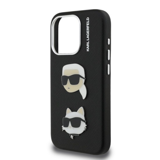Husa Karl Lagerfeld Grained PU K&CH Heads pentru iPhone 15 Pro, Neagra Husa Karl Lagerfeld Grained PU K&CH Heads pentru iPhone 15 Pro, Neagra (Bakr, KLHCP15LPSFDHPK) by www.silkase.ro