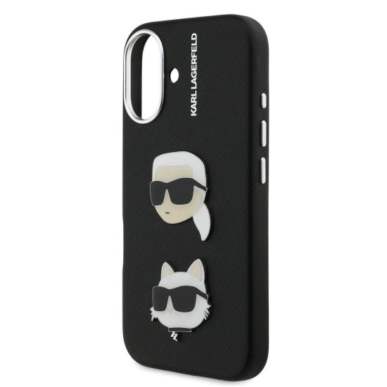 Husa Karl Lagerfeld Grained PU K&CH Heads pentru iPhone 16, Neagra Husa Karl Lagerfeld Grained PU K&CH Heads pentru iPhone 16, Neagra (Bakr, KLHCP16SPSFDHPK) by www.silkase.ro