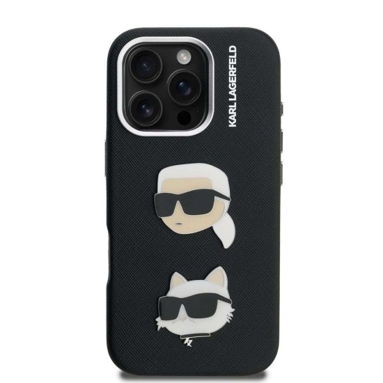 Husa Karl Lagerfeld Grained PU K&CH Heads pentru iPhone 16 Pro, Neagra Husa Karl Lagerfeld Grained PU K&CH Heads pentru iPhone 16 Pro, Neagra (Bakr, KLHCP16LPSFDHPK) by www.silkase.ro