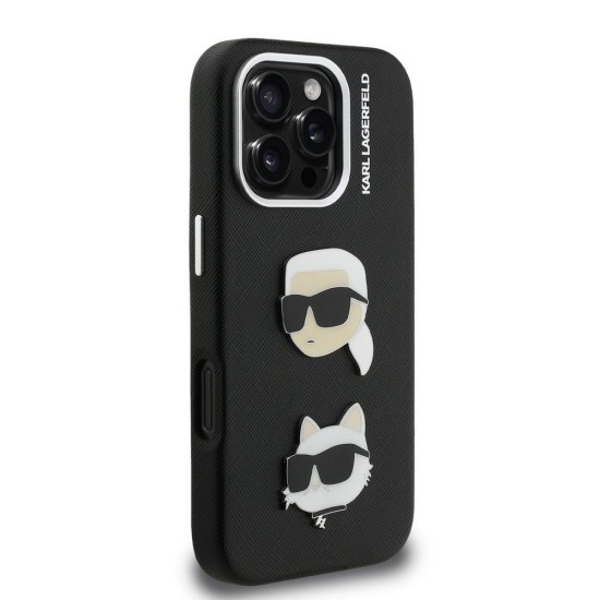 Husa Karl Lagerfeld Grained PU K&CH Heads pentru iPhone 16 Pro, Neagra Husa Karl Lagerfeld Grained PU K&CH Heads pentru iPhone 16 Pro, Neagra (Bakr, KLHCP16LPSFDHPK) by www.silkase.ro