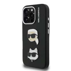 Husa Karl Lagerfeld Grained PU K&CH Heads pentru iPhone 16 Pro Max, Neagra Husa Karl Lagerfeld Grained PU K&CH Heads pentru iPhone 16 Pro Max, Neagra