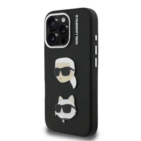 Husa Karl Lagerfeld Grained PU K&CH Heads pentru iPhone 16 Pro Max, Neagra Husa Karl Lagerfeld Grained PU K&CH Heads pentru iPhone 16 Pro Max, Neagra (Bakr, KLHCP16XPSFDHPK) by www.silkase.ro