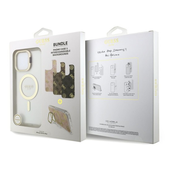 Husa Guess Electroplated Stand MagSafe cu fundaluri interschimbabile pentru iPhone 16 Pro Max Husa Guess Electroplated Stand MagSafe cu fundaluri interschimbabile pentru iPhone 16 Pro Max (Bakr, GUBPSBHMP16XF4P05) by www.silkase.ro