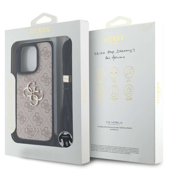 Husa Crossbody Guess PU 4G Metal Logo Strap pentru iPhone 15 Pro Max, Roz Husa Crossbody Guess PU 4G Metal Logo Strap pentru iPhone 15 Pro Max, Roz (Bakr, GUHCP15XP4GMGCRP) by www.silkase.ro