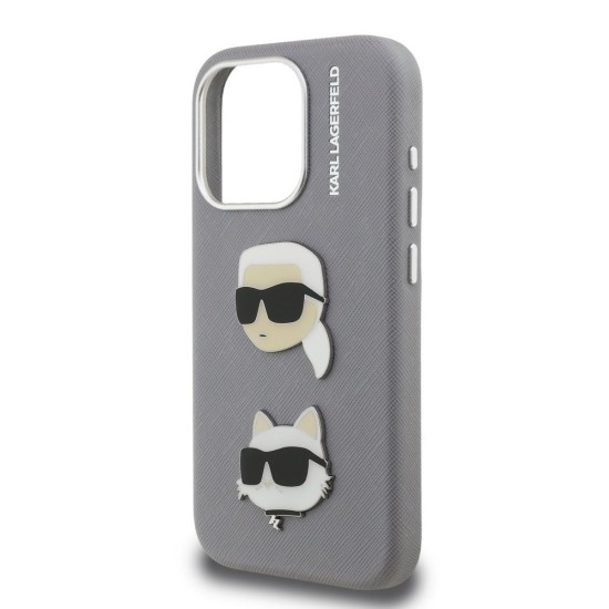 Husa Karl Lagerfeld Grained PU K&CH Heads pentru iPhone 15 Pro Max, Gri Husa Karl Lagerfeld Grained PU K&CH Heads pentru iPhone 15 Pro Max, Gri (Bakr, KLHCP15XPSFDHPG) by www.silkase.ro