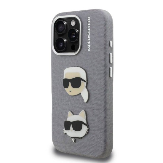 Husa Karl Lagerfeld Grained PU K&CH Heads pentru iPhone 16 Pro, Gri Husa Karl Lagerfeld Grained PU K&CH Heads pentru iPhone 16 Pro, Gri (Bakr, KLHCP16LPSFDHPG) by www.silkase.ro