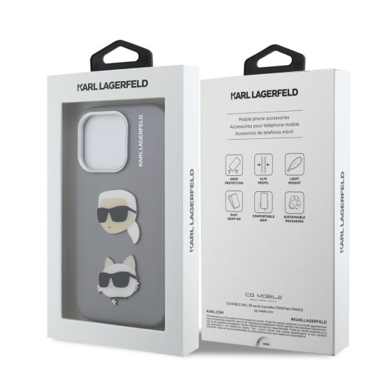 Husa Karl Lagerfeld Grained PU K&CH Heads pentru iPhone 16 Pro, Gri Husa Karl Lagerfeld Grained PU K&CH Heads pentru iPhone 16 Pro, Gri (Bakr, KLHCP16LPSFDHPG) by www.silkase.ro