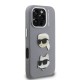 Husa Karl Lagerfeld Grained PU K&CH Heads pentru iPhone 16 Pro Max, Gri (Bakr, KLHCP16XPSFDHPG) by www.silkase.ro