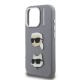 Husa Karl Lagerfeld Grained PU K&CH Heads pentru iPhone 16 Pro Max, Gri (Bakr, KLHCP16XPSFDHPG) by www.silkase.ro