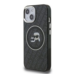 Husa Karl Lagerfeld IML K&CH Heads Repeated Logo MagSafe pentru iPhone 15, Neagra Husa Karl Lagerfeld IML K&CH Heads Repeated Logo MagSafe pentru iPhone 15, Neagra