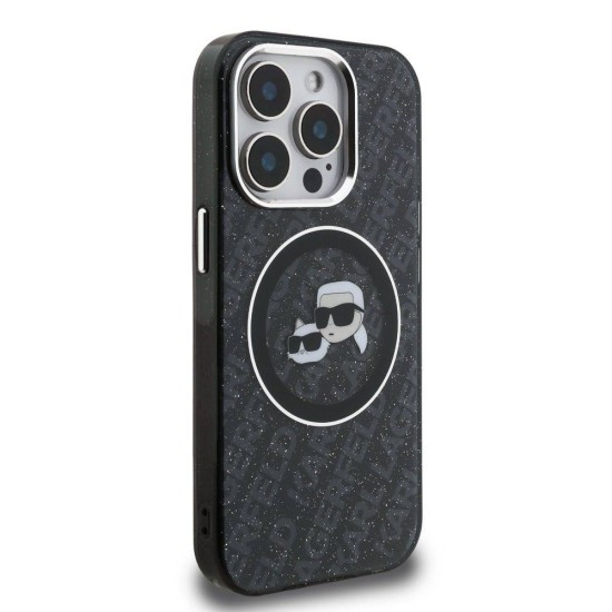 Husa Karl Lagerfeld IML K&CH Heads Repeated Logo MagSafe pentru iPhone 15 Pro Max, Neagra (Bakr, KLHMP15XHMKBKCHK) by www.silkase.ro