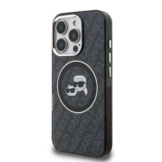 Husa Karl Lagerfeld IML K&CH Heads Repeated Logo MagSafe pentru iPhone 16 Pro, Neagra (Bakr, KLHMP16LHMKBKCHK) by www.silkase.ro